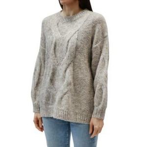 RD style marl cabled crew sweater.